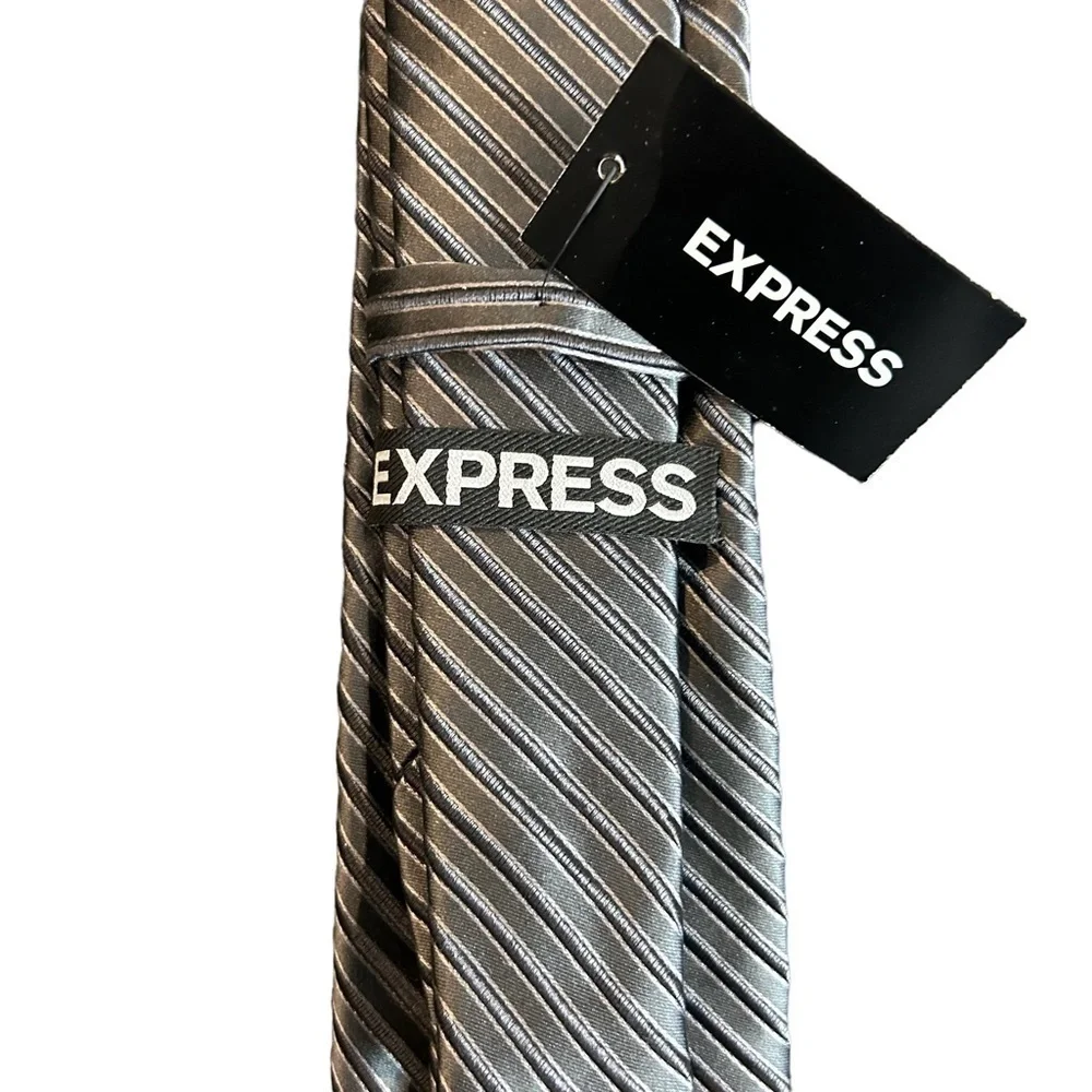 Express 100% Silk Shades of GrayTextured Tie NWT